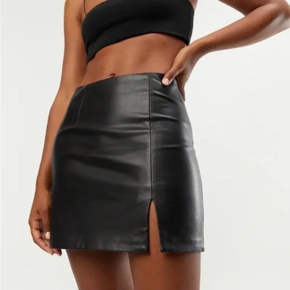 Oak & Fort Vegan Leather Mini Skirt